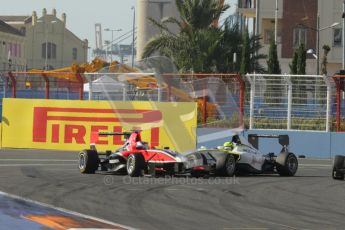 © Octane Photographic Ltd. 2011. European Formula1 GP, Sunday 26th June 2011. GP3 Sunday race. Matias Laine - Marussia Manor Racing and Nigel Melker - RSC Mucke Motorsport. Digital Ref:  0091CB1D8661