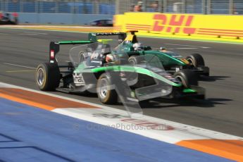 © Octane Photographic Ltd. 2011. European Formula1 GP, Sunday 26th June 2011. GP3 Sunday race. Antonio Felix de Costa - Status Grand Prix leads Pedro Nunes - Lotus ART. Digital Ref: 0091CB1D8824