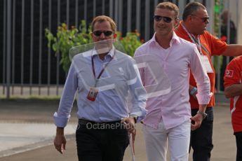 © Octane Photographic Ltd. 2011. Formula 1 World Championship – Italy – Monza – 11th September 2011. Race Day in the Paddock. David Coultard and Martin Brundle. Digital Ref : 0193LW7D6448