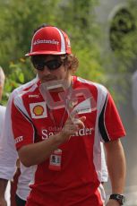 © Octane Photographic Ltd. 2011. Formula 1 World Championship – Italy – Monza – 11th September 2011. Race Day in the Paddock. Fernando Alonso in the paddock before the race.Digital Ref : 0193LW7D6646