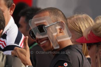 © Octane Photographic Ltd. 2011. Formula 1 World Championship – Italy – Monza – 11th September 2011. Race Day in the Paddock. Lewis Hamilton in the paddock giving the thumbs up. Digital Ref : 0193LW7D6725