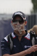 © Octane Photographic Ltd. 2011. Formula 1 World Championship – Italy – Monza – 11th September 2011. Race Day in the Paddock. Pastor Maldonado in the paddock on race morning. Digital Ref : 0193LW7D6887