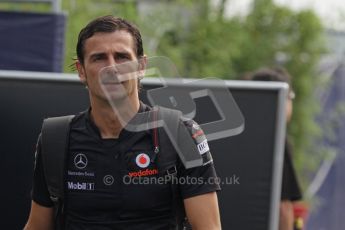 © Octane Photographic Ltd. 2011. Formula 1 World Championship – Italy – Monza – 11th September 2011. Race Day in the Paddock. Pedro De La Rosa in the paddock on track morning. Digital Ref : 0193LW7D6927