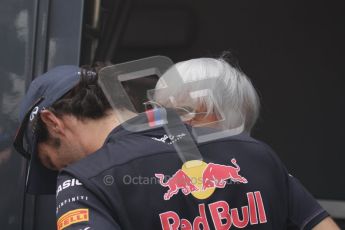 © Octane Photographic Ltd. 2011. Formula 1 World Championship – Italy – Monza – 11th September 2011. Race Day in the Paddock. Bernie Ecclestone, F1 Supremo outside his motorhome before the race talking to Mark Webber. Digital Ref : 0193LW7D7049