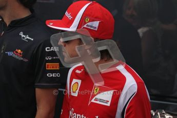 © Octane Photographic Ltd. 2011. Formula 1 World Championship – Italy – Monza – 11th September 2011. Race Day in the Paddock. Fernando Alonso outside the FIA motorhome before the race. Digital Ref : 0193LW7D7082