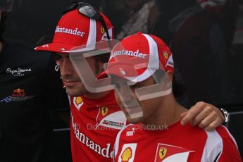 © Octane Photographic Ltd. 2011. Formula 1 World Championship – Italy – Monza – 11th September 2011. Race Day in the Paddock. Felipe Massa and Fernando Alonso outside the FIA motorhome. Digital Ref : 0193LW7D7134