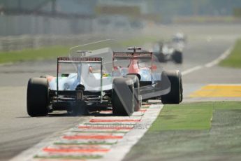 © Octane Photographic Ltd. 2011. Formula 1 World Championship – Italy – Monza – 9th September 2011, Adrian Sutil's Force India VJM04 following the Virgin MVR-02 of Timo Glock – Free practice 2 – Digital Ref : 0174CB7D6398
