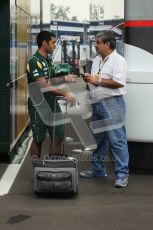 © Octane Photographic Ltd. 2011. Formula 1 World Championship – Italy – Monza – 10th September 2011 – Free practice 3, Vicky and Karun Chandhock – Digital Ref : 0175CB1D2442