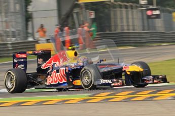© Octane Photographic Ltd. 2011. Formula 1 World Championship – Italy – Monza – 10th September 2011, Mark Webber, Red Bull Racing RB7 – Free practice 3 – Digital Ref :  0175CB1D2496
