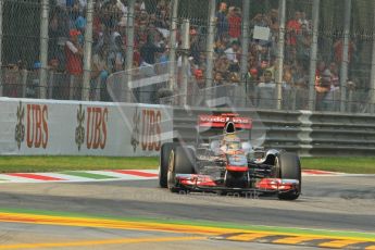© Octane Photographic Ltd. 2011. Formula 1 World Championship – Italy – Monza – 10th September 2011, Lewis Hamilton, Vodafone McLaren Mercedes MP4/26 – Free practice 3 – Digital Ref :  0175CB1D2511