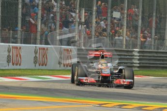 © Octane Photographic Ltd. 2011. Formula 1 World Championship – Italy – Monza – 10th September 2011, Lewis Hamilton, Vodafone McLaren Mercedes MP4/26 – Free practice 3 – Digital Ref : 0175CB1D2511