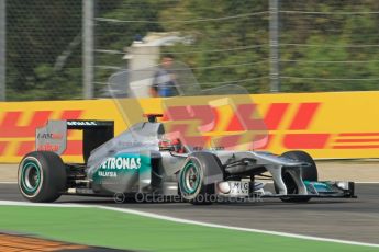 © Octane Photographic Ltd. 2011. Formula 1 World Championship – Italy – Monza – 10th September 2011, Michael Shumacher, Mercedes GP MGP W02 – Free practice 3 – Digital Ref : 0175CB1D2539