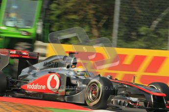 © Octane Photographic Ltd. 2011. Formula 1 World Championship – Italy – Monza – 10th September 2011, Lewis Hamilton, Vodafone McLaren Mercedes MP4/26 – Free practice 3 – Digital Ref :  0175CB1D2613