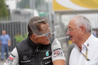 © Octane Photographic Ltd. 2011. Formula 1 World Championship – Italy – Monza – 10th September 2011 - Michael Shumacher, Mercedes GP and FIA steward Paul Gutjahr – Free practice 3 – Digital Ref : 0175LW7D5936