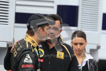 © Octane Photographic Ltd. 2011. Formula One Belgian GP – Spa – Sunday 28th August 2011 – Drivers’ parade and starting grid. Vitaly Petrov and Eric Bouiler. Digital Reference : 0167cb1d1197