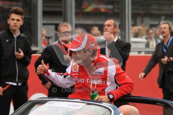 © Octane Photographic Ltd. 2011. Formula One Belgian GP – Spa – Sunday 28th August 2011 – Drivers’ parade and starting grid. Felipe Massa in the Ferrari 246GTS Dino. Digital Reference : 0167lw7d8215