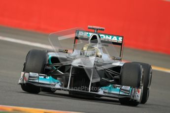© Octane Photographic Ltd. 2011. Formula One Belgian GP – Spa – Friday 26th August 2011 – Free Practice 1, Michael Schumacher - Mercedes MGP W02. Digital Reference : 0163CB1D7006