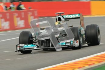 © Octane Photographic Ltd. 2011. Formula One Belgian GP – Spa – Friday 26th August 2011 – Free Practice 1, Michael Schumacher - Mercedes MGP W02. Digital Reference : 0163CB1D7251