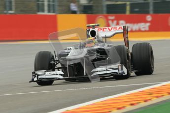 © Octane Photographic Ltd. 2011. Formula One Belgian GP – Spa – Friday 26th August 2011 – Free Practice 1, Pastor Maldonado - Williams FW33. Digital Reference : 0163CB1D7311