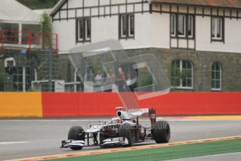 © Octane Photographic Ltd. 2011. Formula One Belgian GP – Spa – Friday 26th August 2011 – Free Practice 1, Rubens Barrichello - Williams FW33. Digital Reference : 0163CB7D0535