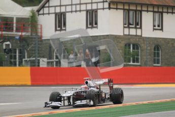 © Octane Photographic Ltd. 2011. Formula One Belgian GP – Spa – Friday 26th August 2011 – Free Practice 1, Rubens Barrichello - Williams FW33. Digital Reference : 0163CB7D0535