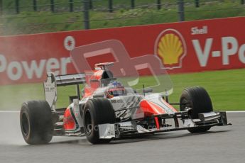 © Octane Photographic Ltd. 2011. Formula One Belgian GP – Spa – Friday 26th August 2011 – Free Practice 1, Daniel Ricciardo - HRT F111. Digital Reference : 0163LW7D0950