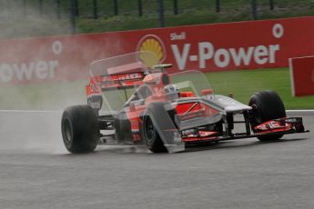 © Octane Photographic Ltd. 2011. Formula One Belgian GP – Spa – Friday 26th August 2011 – Free Practice 1, Jerome d'Ambrosio - Marussia Virgin Racing VMR02. Digital Reference : 0163LW7D0988