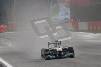 © Octane Photographic Ltd. 2011. Formula One Belgian GP – Spa – Friday 26th August 2011 – Free Practice 1, Michael Schumacher - MGP W02. Digital Reference : 0163LW7D1712