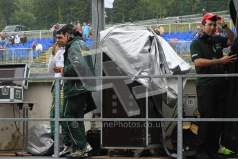 © Octane Photographic Ltd. 2011. Formula One Belgian GP – Spa – Friday 26th August 2011 – Free Practice 1, Team Lotus pitwall. Digital Reference : 0163LW7D1922