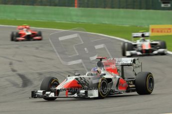 © Octane Photographic Ltd. 2011. Formula One Belgian GP – Spa – Sunday 28th August 2011 – Race. Daniel Ricciardo, HRT F111. Digital Reference : 0168cb1d0542