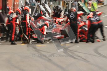 © Octane Photographic Ltd. 2011. Formula One Belgian GP – Spa – Sunday 28th August 2011 – Race. Final pit stop for Timo Glock. Digital Reference : 0168lw7d0373