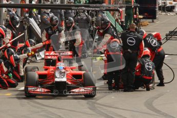 © Octane Photographic Ltd. 2011. Formula One Belgian GP – Spa – Sunday 28th August 2011 – Race. Jerome d'Ambrosio leaves his pitbox after a quick stop for fresh tyres. Digital Reference : 0168lw7d9407