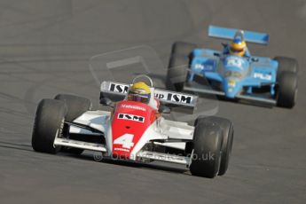 World © Octane Photographic. FIA Historic Formula 1 Championship – Round 5 – Brands Hatch, Sunday 3rd July 2011, F1. Laurent Fort. Ensign MN180-B/15 leads Terry Sayles' ex-Jean Piere Jarier Osella FA1-D-3. Digital Ref : 0105CB1D0081