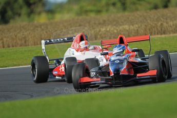 © Octane Photographic Ltd. 2011. Formula Renault 2.0 UK – Snetterton 300, Jordan King - Manor Competition under pressure from Alex Lynn - Fortec Motorsports, a battle that would end up with fines and lost championship points all round. Sunday 7th August 2011. Digital Ref : 0123CB1D3633