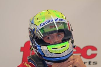 © Octane Photographic Ltd. The British F3 International & British GT Championship at Rockingham. Support Series - Dunlop MSA Formula Ford Championship of Great Britain. Will Buller of Fortec Motorsport in garage. Digital Ref: 0188CB1D0167