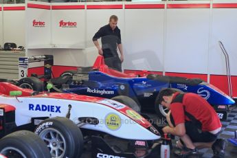 © Octane Photographic Ltd. The British F3 International & British GT Championship at Rockingham. Garage of Fortec Motorsport. Digital Ref: 0188CB7D1154