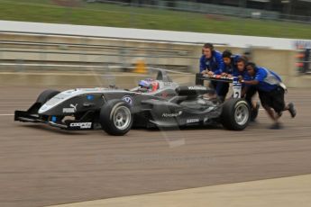 © Octane Photographic Ltd. The British F3 International & British GT Championship at Rockingham. Kevin Magnussen getting jump started in pit lane. Digital Ref: 0188CB7D1252