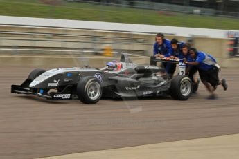 © Octane Photographic Ltd. The British F3 International & British GT Championship at Rockingham.  Kevin Magnussen getting jump started in pit lane. Digital Ref: 0188CB7D1252