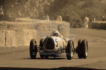 © Octane Photographic 2011. Goodwood Festival of Speed, Historic F1 Auto Union,  Friday 1st July 2011. Digital Ref : 0101CB15495-sepia