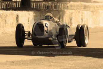 © Octane Photographic 2011. Goodwood Festival of Speed, Historic F1 Auto Union, Friday 1st July 2011. Digital Ref : 0101CB15498-sepia