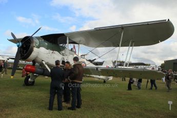 © Octane Photographic 2011 – Goodwood Revival 18th September 2011. Swordfish torpedo bomber on thw flightline. Digital Ref : 0179cb1d4711