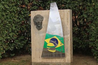 © Octane Photographic 2011. GP2 Official pre-season testing, Barcelona, Tuesday 19th April 2011. Ayrton Senna memorial at paddock entrance. Digital Ref : 0052CB7D0002