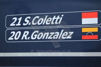 © Octane Photographic 2011. GP2 Official pre-season testing, Silverstone, Tuesday 5th April 2011. Trident - Rodolfo Gonzales, Stefano Coletti. Digital Ref : 0039CB1D6131