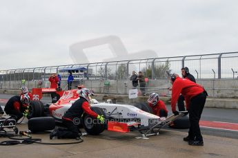 © Octane Photographic 2011. GP2 Official pre-season testing, Silverstone, Tuesday 5th April 2011. Team Air Asia - Luiz Razia practice pitstop. Digital Ref : 0039CB1D7586