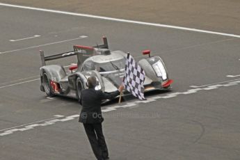 © Octane Photographic 2011. Le Mans finish line and podium - Sunday 11th June 2011. La Sarthe, France. Digital Ref : 0263cb1d3640