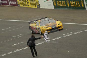 © Octane Photographic 2011. Le Mans finish line and podium - Sunday 11th June 2011. La Sarthe, France. Digital Ref : 0263cb1d3649