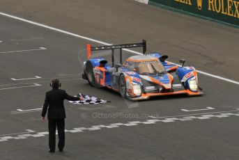 © Octane Photographic 2011. Le Mans finish line and podium - Sunday 11th June 2011. La Sarthe, France. Digital Ref : 0263lw7d7699