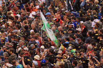 © Octane Photographic 2011. Le Mans finish line and podium - Sunday 11th June 2011. La Sarthe, France. Digital Ref : 0263lw7d8277