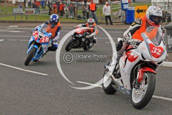 © Octane Photographic 2011. NW200, 17th May 2011 Newcomers practice. Herve Gantner, Honda - Rhino Universal; Kirk Jamison, BMW - Jim Angus Contracts; Luis Carreira, Honda - CD Racing. Digital ref : LW7D9045