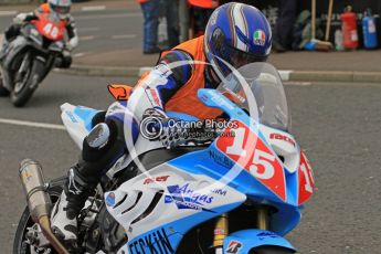 © Octane Photographic 2011. NW200, 17th May 2011 Newcomers practice. Kirk Jamison, BMW - Jim Angus Contracts; Luis Carreira, Honda - CD Racing. Digital ref :